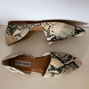 Steve Madden Talent d’Orsay Flat in Tan Snake Print, Size 7.5